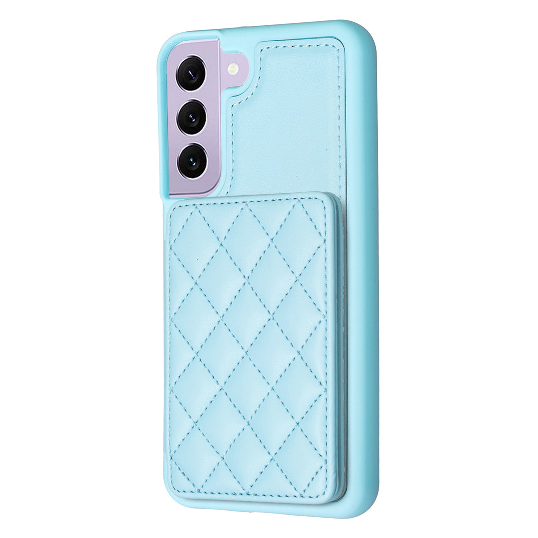 BF25 For Samsung Galaxy S21 FE 5G Anti-drop Leather Coated TPU Cover Phone Case with Card Holder Kickstand BF25 For Samsung Galaxy S21 FE 5G Anti-drop Leather Coated TPU Cover Phone Case with Card Holder Kickstand